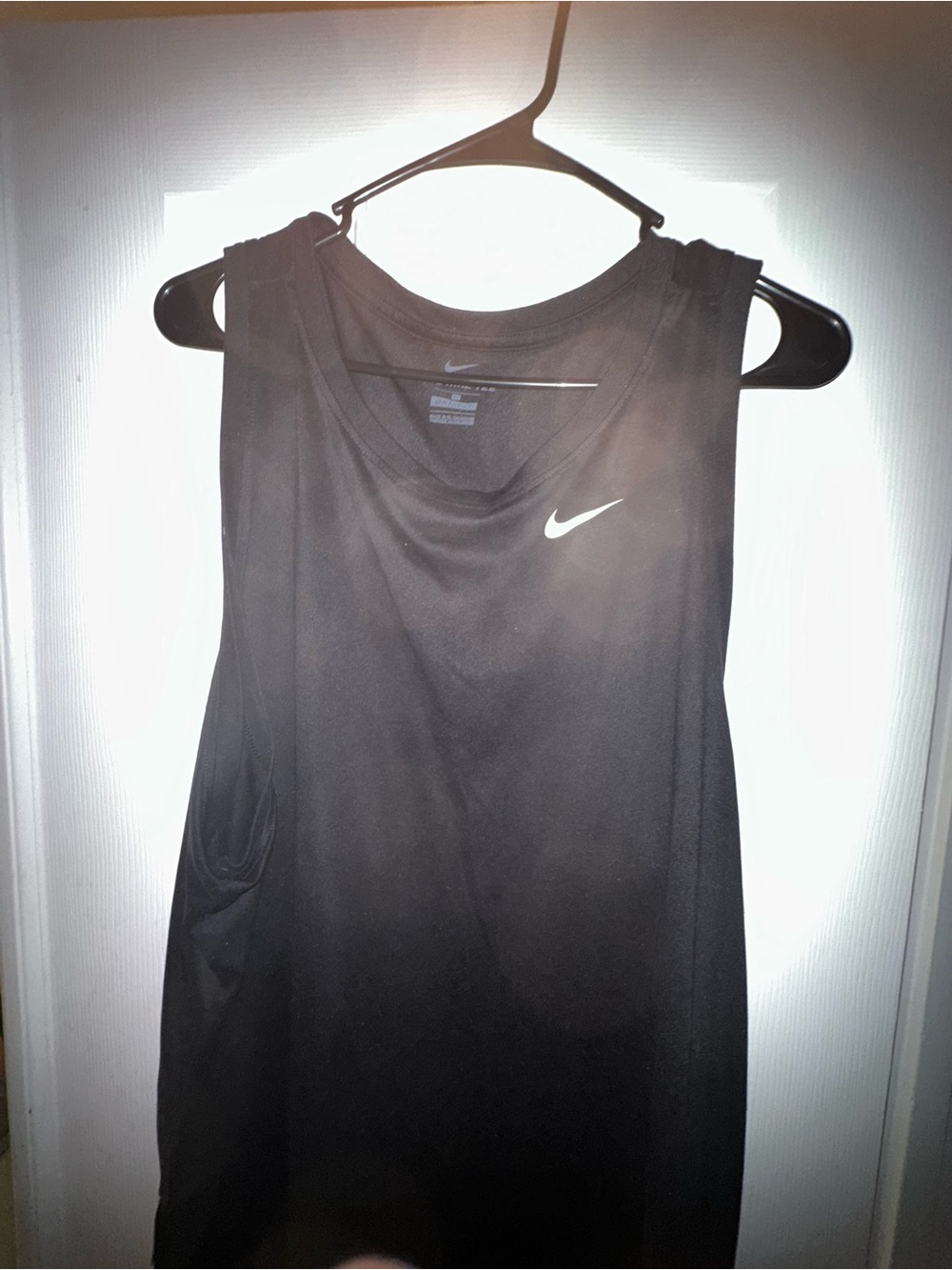 Nike Black Women's Athletic Muscle Tank with White Swoosh
